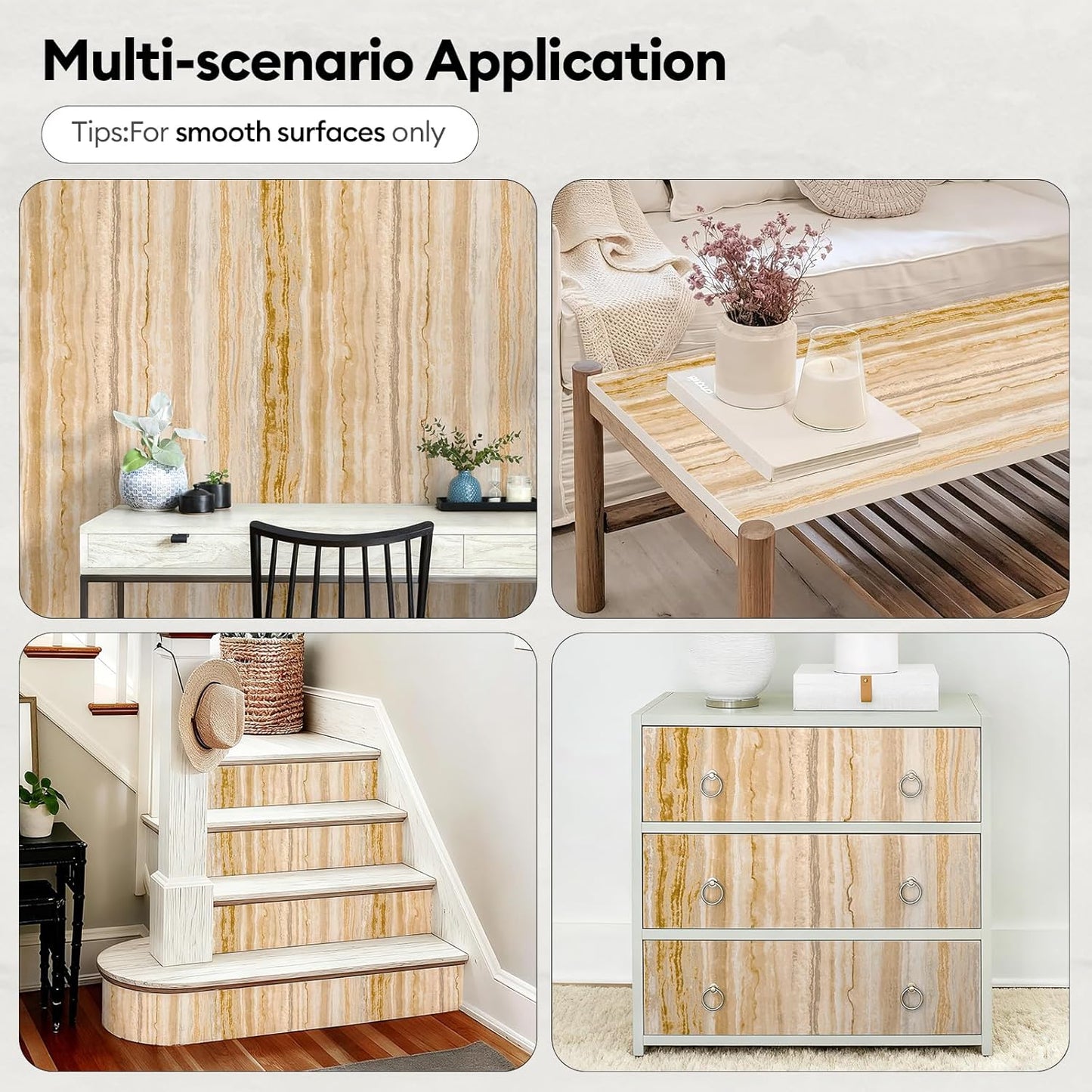 17"x118" Peel and Stick Wallpaper for Renter Friendly, Removable Wallpaper Peel and Stick, Self-Adhesive Textured Contact Paper for Walls, Cabinets, Countertops(Geometric Clay)