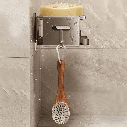 Heavyrain Soap Holder for Shower, Rustproof Aluminum Bar Soap Dish with Strong Suction Cups, Self Draining Soap Tray for Shower Wall, Sponge Caddy for Kitchen Sink, Modern Bathroom Organizer