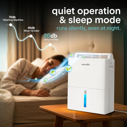 SereneLife Dehumidifier, Quiet 2-in-1 Thermoelectric & Desiccant Dehumidifiers for Home, 85 oz Tank Drying Base w/Small Room Attachment, Smart Humidity Control for Basement, Bathroom, Bedroom, Closet