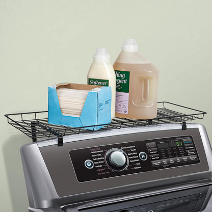 Household Essentials Rear Display Over-The-Washer Storage Shelf to Organize and Store Laundry Room Supplies, Silver