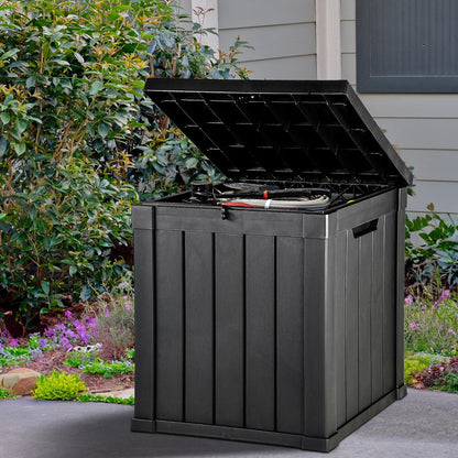 YITAHOME 31 Gallon Outdoor Storage Deck Box | Waterproof Resin Package Delivery and Storage Box with Lockable Lid for Patio Furniture Cushions, Pool Accessories, Garden