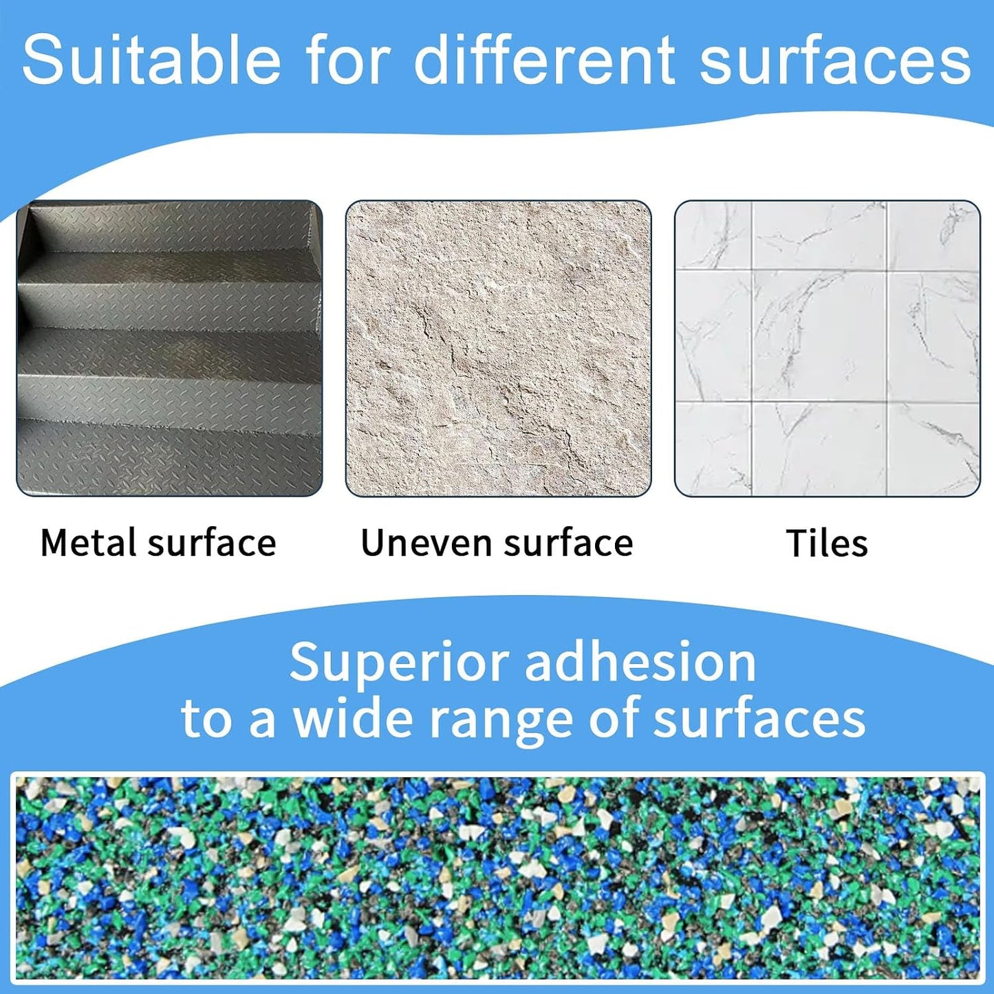Waterproof Tape for Pools, 4" x15FT Heavy Duty Anti Slip Stair Treads Outdoor Tape Non-Slip Rubber Grip Tape Shower Strips Slip Resistant Tape Traction Tape for Stairs Showers Bathroom Trails