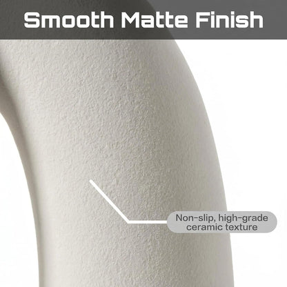 CEMABT Modern Nordic Boho Vase Set - Elegant Beige Matte Ceramic Vase for Living Room, Bookshelf, Mantel, Entryway Table & Console Decor | Home Decor Shelf Decorations Easter Gift