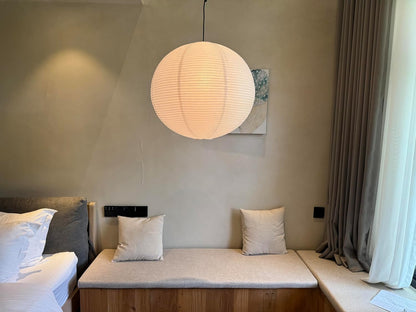 Hytsoeee(21.65Inch) Large Round Paper Lantern Lamp shade,White Rice Paper Lamp Shade,Chinese Foldable Paper Lantern Lampshade for Home Indoor Living room,Bedroom,Ceiling Decor