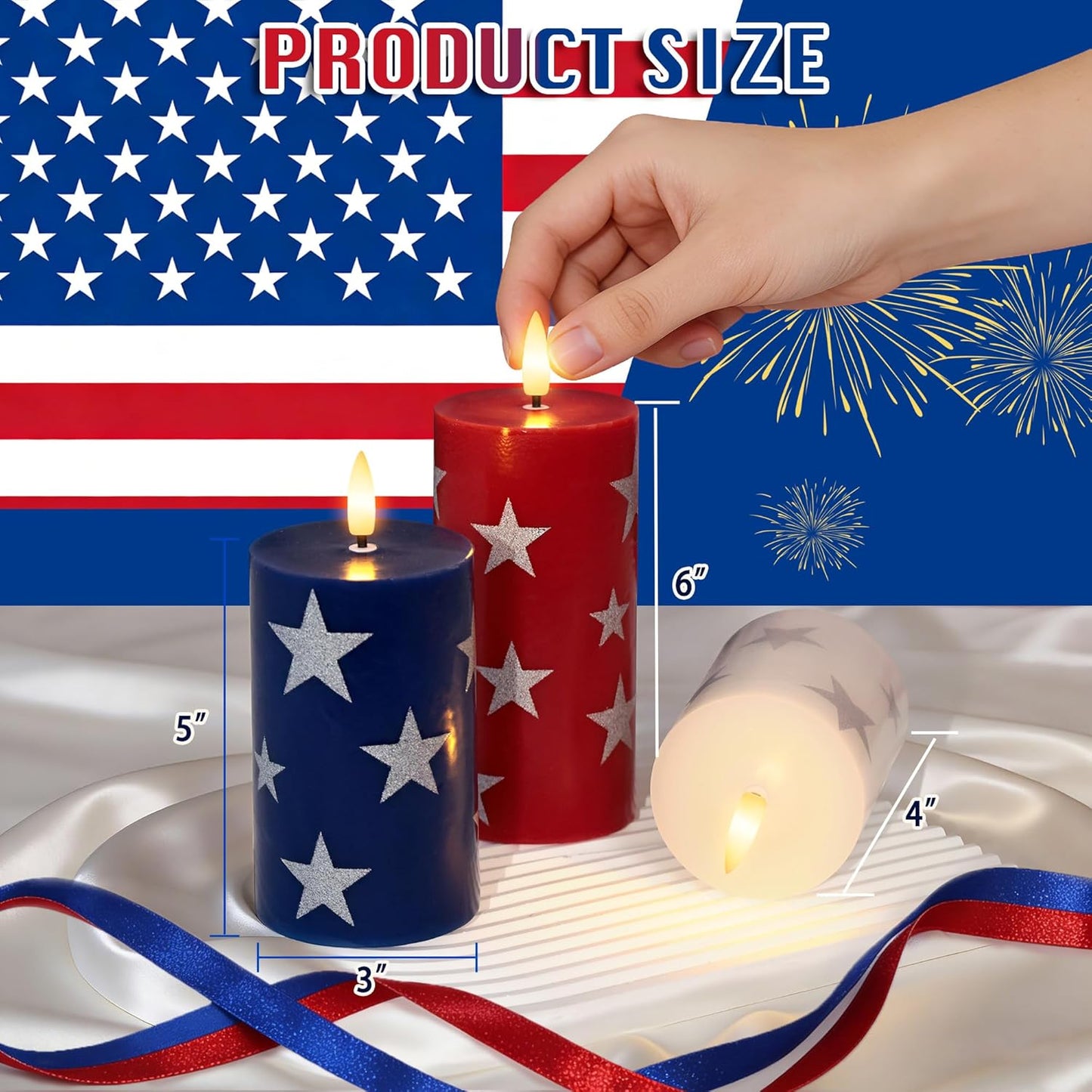 JOIONE Flameless Pillar Candles with Remote, 3 Pack Battery Operated Real Wax LED Candles, LED Candle that Perfect for Home Decorations Fireplace Table, White