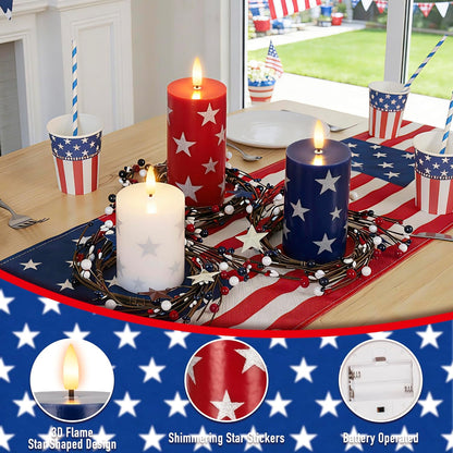 JOIONE Flameless Pillar Candles with Remote, 3 Pack Battery Operated Real Wax LED Candles, LED Candle that Perfect for Home Decorations Fireplace Table, White