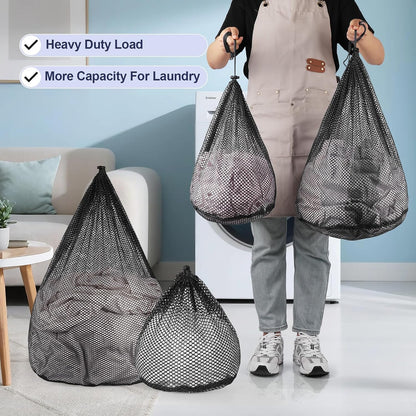 3 Pack XXL Mesh Laundry Bags for Delicates, Extra Large Laundry Wash Bags for Clothes,Bed Linen,Toys with Drawstring Closure Sturdy(3 XXLarge 28 x 26 Inches)
