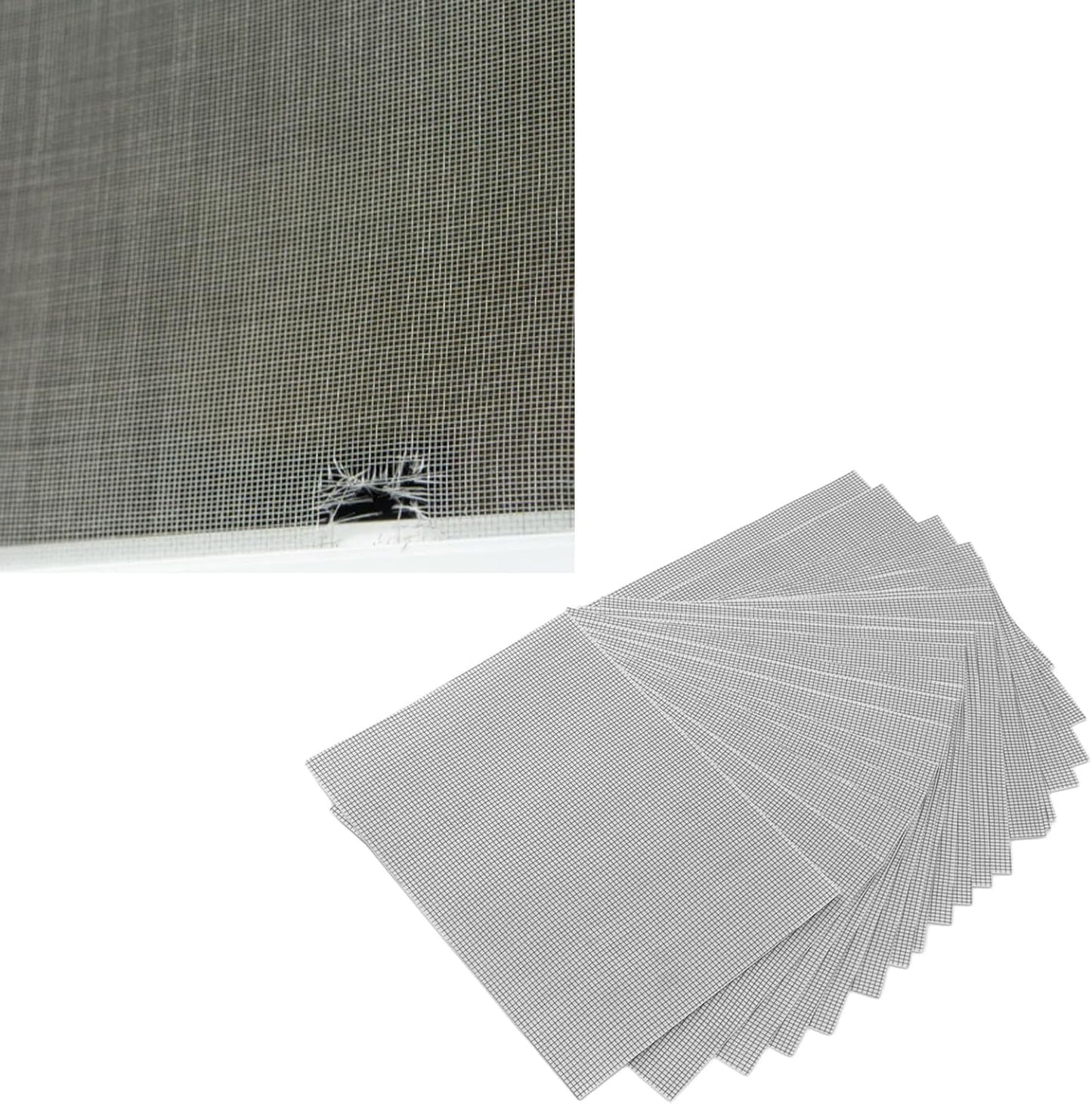 TANIQIACA 20Pcs Window Screen Repair Kit Screen Repair Tape Self Adhesive Screen Repair Patch Fiberglass Replacement Screens for Windows Doors Tent Net to Cover Holes
