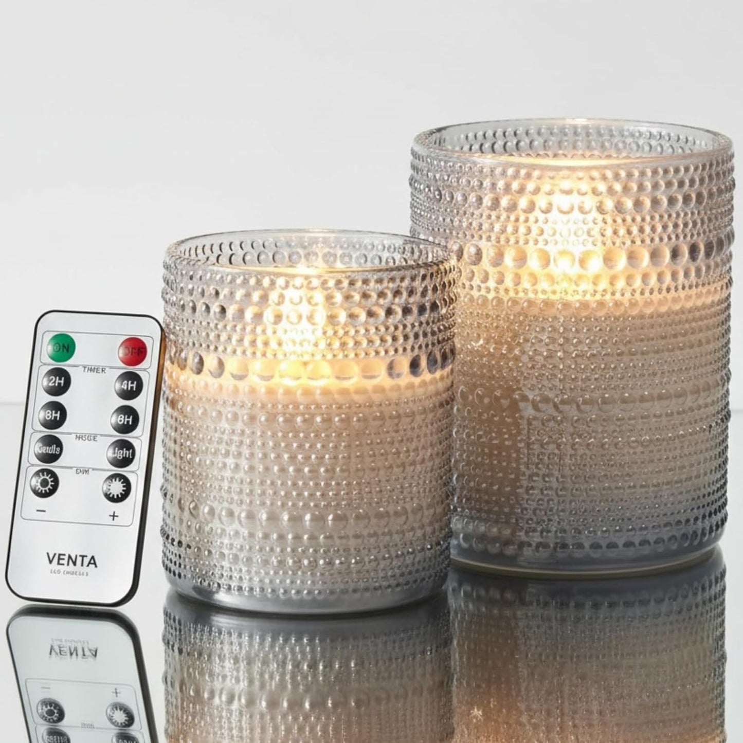 VENTA Set of 3 White Pillar Candles | Real Wax Battery Operated Flickering LED Candles with Remote | Timeless Decor for Farmhouse, Modern & Mantel Displays