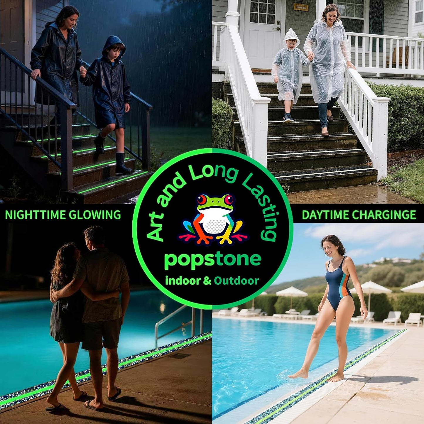 Waterproof Anti-Slip Traction Tape | 2" x16.5 FT | Heavy-Duty EPDM Rubber, Strong Grip & Barefoot Gentle | Indoor & Outdoor Solution: Poolside, Bath, Ramps, Stairs, Board Steps