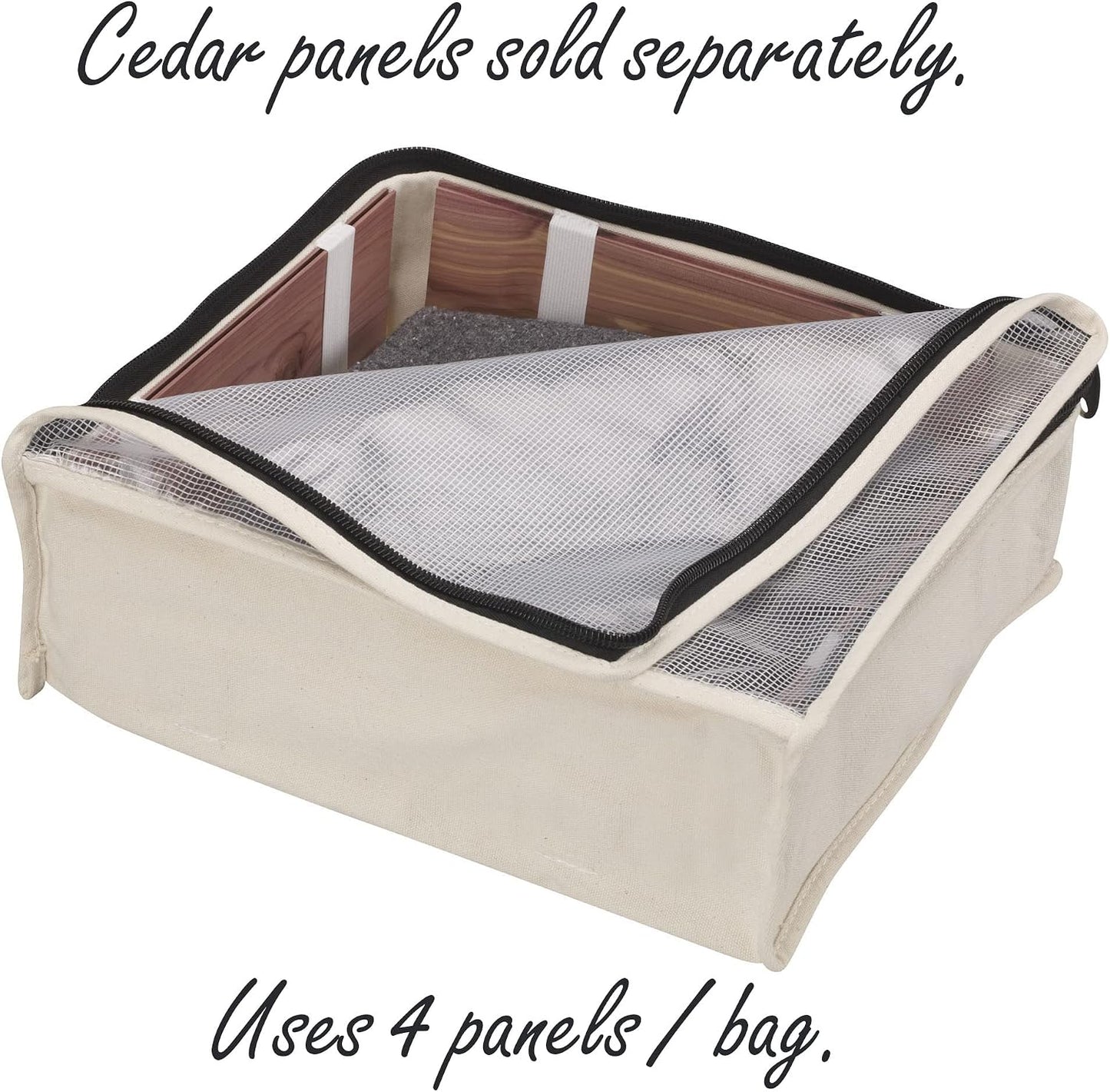 Household Essentials Cedarline 6‑Shelf Hanging Closet Organizer in Heavy‑Duty Cotton Canvas, Cream