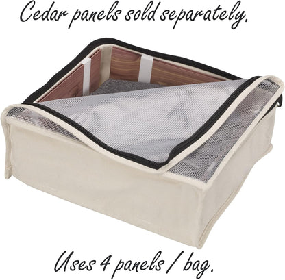 Household Essentials Cedarline 6‑Shelf Hanging Closet Organizer in Heavy‑Duty Cotton Canvas, Cream