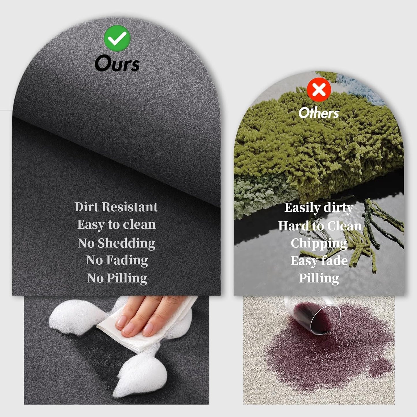 Diatomaceous Earth Bath Mat Rugs Super Absorbent Diatomite Stone Bath Mat Non Slip Quick Dry Thin Bathroom Mat Fit Under Door, Floor Rugs in Front of Bathtub, Shower Room, Sink,15.7"x23.6", Grey