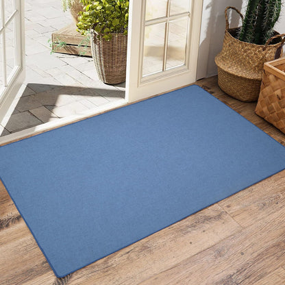 Yancorp 16"x26" Ultra Thin Bathroom Rugs,Low Profile Bath Rug,Rubber mat,Fit Under Door,Non Slip,Machine Washable Shower Rug,Dark Grey