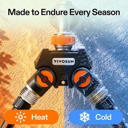 VIVOSUN Garden Hose Splitter 2 Way Heavy Duty, Upgraded Highly Durable Dual Water Hose Connector, Faucet Adapter with Comfortable Rubberized Grip for Drip Irrigation, Lawns