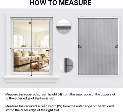 Paramondo 2 Sets DIY Window Screen Frame Kit, Easy Cut-to-Size Design Window Screen, Includes Screen Mesh, Frame Parts & Tools for Window Screen Replacement, White, 46" Lx 46"W