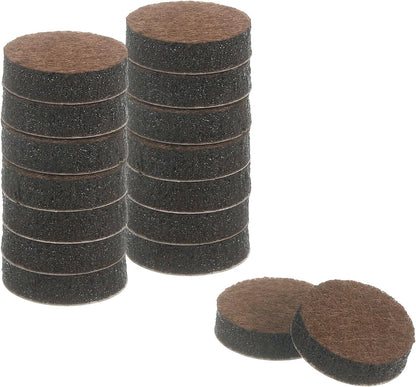 uxcell Furniture Pads, 24Pcs 1.25" - Round Self Adhesive Felt Furniture Pads, Floor Protectors for Furniture Feet Chairs Legs Hardwood Floors (Brown)