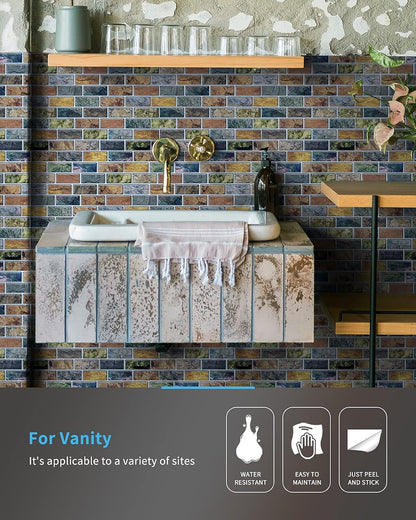 Art3d 10-Sheet Kitchen Backsplash Tiles Peel and Stick, Self Adhesive Wall Tile Sticker for Kitchen Island Bathroom Laundry Room RV Renter 12" x 12" - Jade Green
