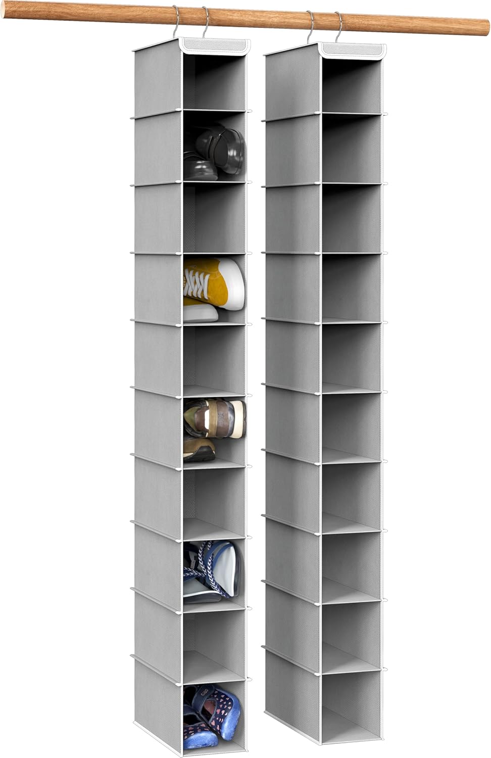 Simple Houseware 10 Shelves Hanging Shoes Organizer Holder for Closet, Grey