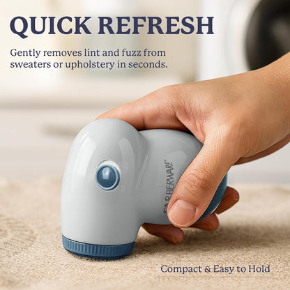 Farberware Fabric Shaver & Lint Remover for Clothes – Battery Operated Lint Shaver with Triple Blades, Sweater Shaver to Remove Pilling for Clothing, Couch, Furniture, Fuzz, Lint Balls