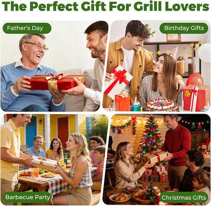 Electric BBQ Grill Brush, 1800 RPM Heavy Grill Cleaning Brush with 1 Replacement Head & LED Light, 304 Stainless Head, Grill Cleaner for Outdoor Grill with No Bristle Shedding, Gift for Men/Dad