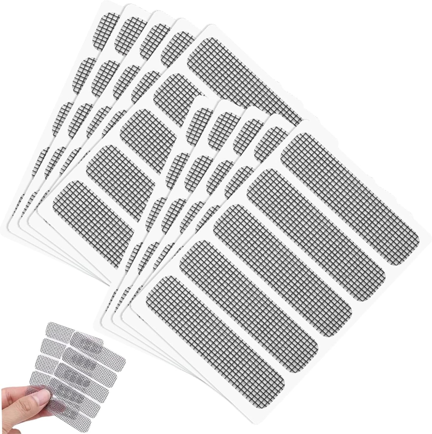 50PCS Window Screen Patch, Waterproof Fiberglass Fine Mesh Screen Repair Kit, Self-Adhesive Anti-Mosquito Weep Hole Covers Repair Kit Window Patch