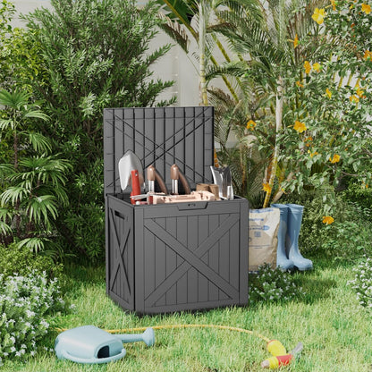 320 Gallon Outdoor Storage Box,Large Waterproof UV Resistant Deck Box,Lockable Storage Container for Patio Furniture Cushions Garden Tools and Pool Accessories(Black)