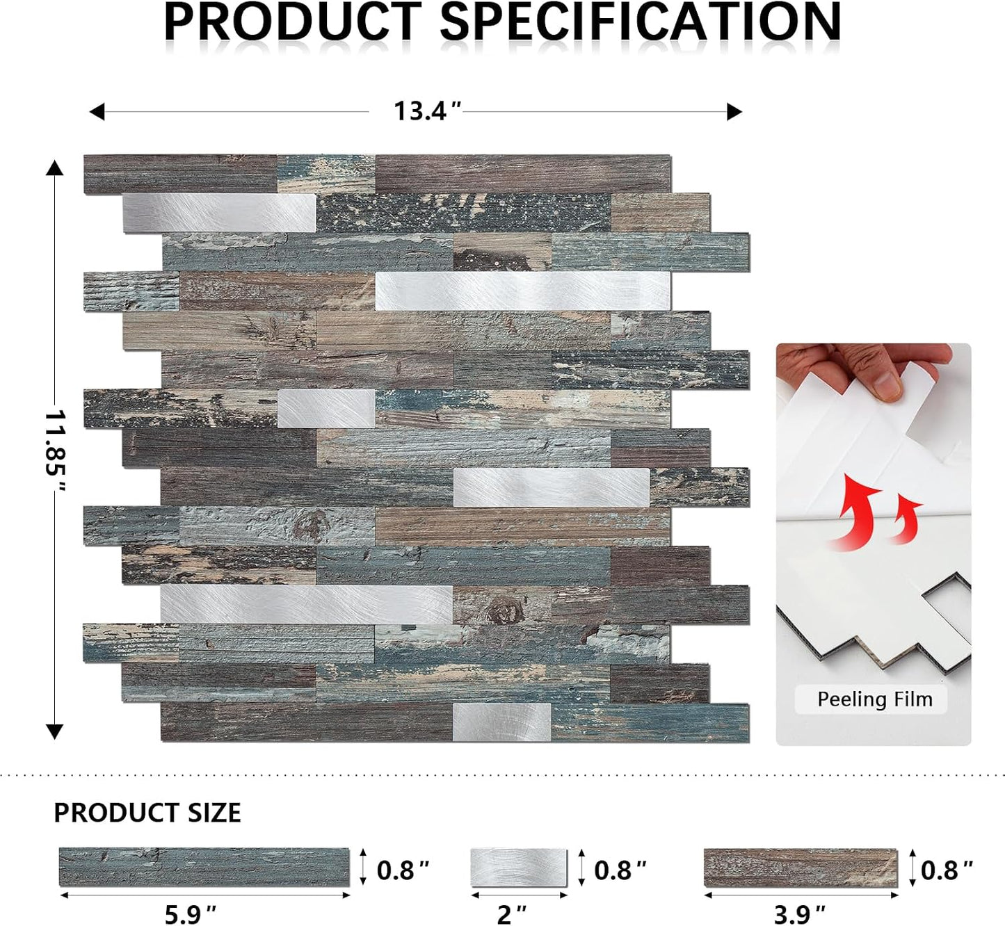 Midcard 10 Sheets Peel and Stick Backsplash PVC Wall Tile,for Kitchen Backsplash