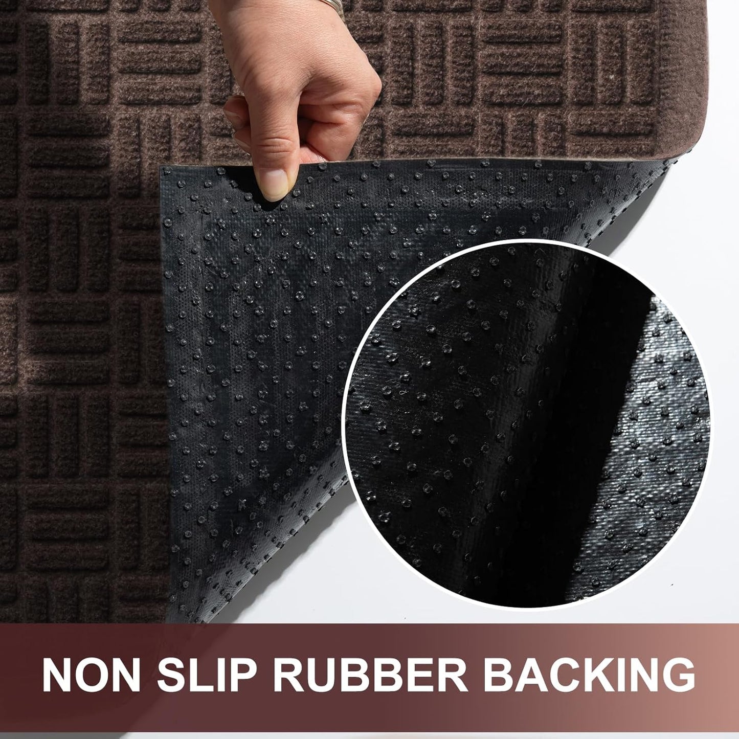 Mibao Front Door Mat, Heavy Duty Durable Welcome Mat for Outdoor Indoor, Dirt Trapper Waterproof Super Absorbent Door Mat for Entryway Outside Patio Porch, 29.5" x 17", Grey