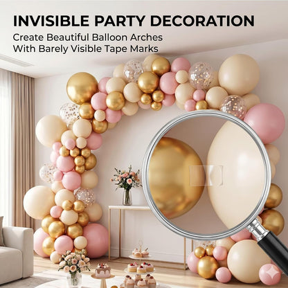 Thin Double Sided Tape, 7 Rolls Clear Nano Tape Kit in Multi-Sizes | Removable & Damage Free Wall Adhesive for Posters, Room Decor, Balloon Arch and Crafts, Washable Traceless Mounting Tape