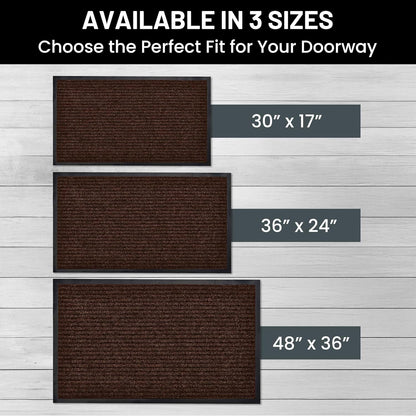 Sierra Concepts Front Door Mat Welcome Floor Mats - Entryway Indoor Outdoor Entrance Doormat, Patio, Porch, Muddy Shoe, Inside Outside Low Profile, 30x17 inches, 2-Pack Gray