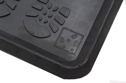 Envelor Rubber Boot Tray for Entryway Indoor Shoe Trays for Mudroom Wet Shoe Mat Tray Multiuse Rubber Water Tray Mud Mat Winter Boot Mat Large Utility Tray, Footsteps, 32 x 16 Inch, 2 Pack