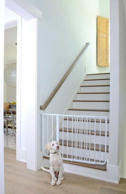 Cardinal Gates SS30 Stairway Special Baby Gate for Top of Stairs - Adjustable Indoor Dog Gate - Aluminum Metal Safety Gate for Kids & Pets - 27 to 42.5 Inches Wide - White