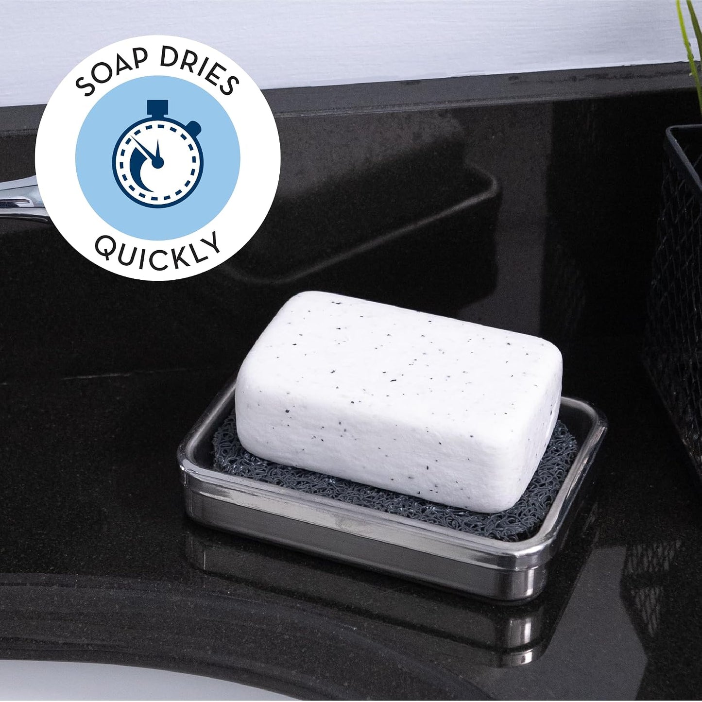S&T INC. Bar Soap Holder for Kitchen, Bathroom, and Soap Dish, 4 Pack, White, 2.9 inches by 4.4 inches