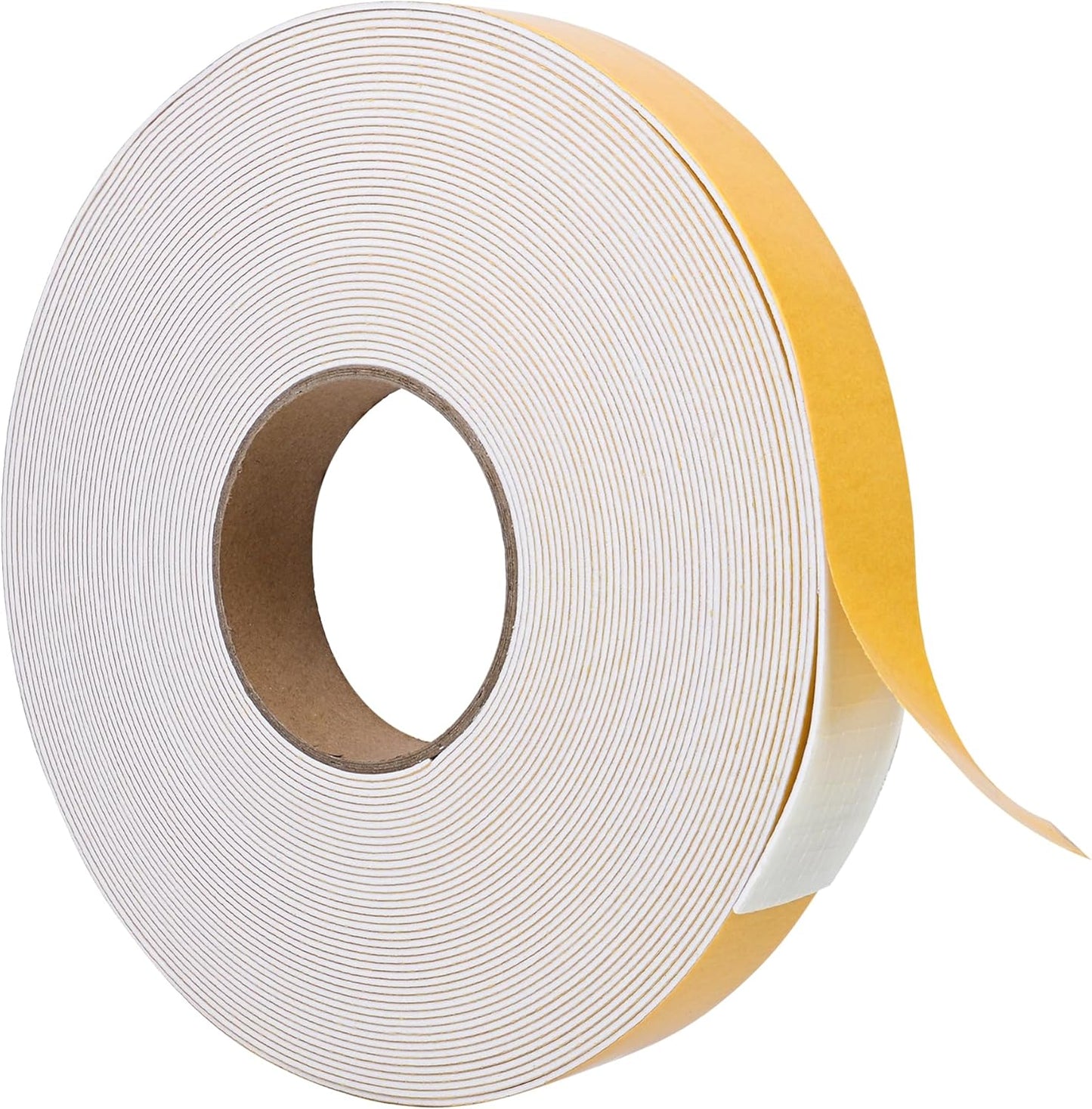 ToLanbbt White Door Window Weather Stripping Self Adhesive Foam Tape High Density Foam Sealing Strip Window Insulation Weatherproof Gasket Tape for Doors and Windows (1/2" W X 1/8" T X 16.5')