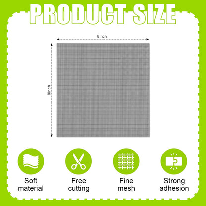 CroBlissful 6pcs Extra Wide 12" x 12" Window Screen Patches Repair Kit Black Screen Tape Mesh Replacement Door Strong Adhesive Fiberglass Repair for Window Door Holes Tent Nets
