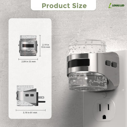 L LOHAS LED Motion Sensor Night Light,Dimmable Night Lights Plug into Wall, 2 Pack Acrylic Nightlight with 0-100 LM Adjustable Brightness, 3000K Plug in Night Light for Bathroom Hallway