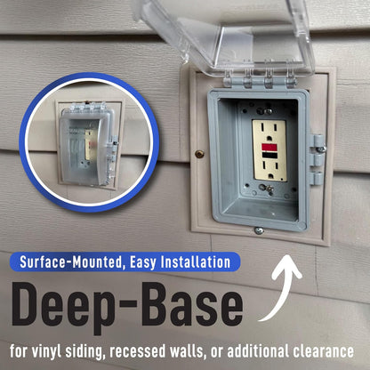 Sealproof 1-Gang Weatherproof In Use Outlet Cover | Horizontal/Vertical Outdoor Plug and Receptacle Protector, Lockable Bubble Cover, UL Extra Duty Compliant, 18 Configurations, Gray