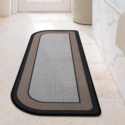 YDKGL Ultra Thin Bathroom Rugs Mat Quick Dry Absorbent Non Slip Bath Mat Bath Mats for Bathtub Mat Bathroom Carpet Fit Under Door Washable Floor Rubber Half Round Bath Rugs Grey 16x24