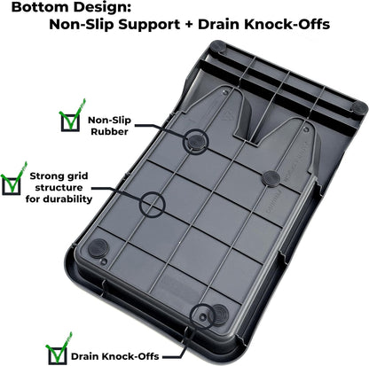 Boot Jack Tray for 2 Pairs – Dual Shoe Remover and Waterproof Boot Mat – Heavy Duty No Bend Boot Puller and Entryway Tray for Mud and Snow Control (Large (2 Pairs))