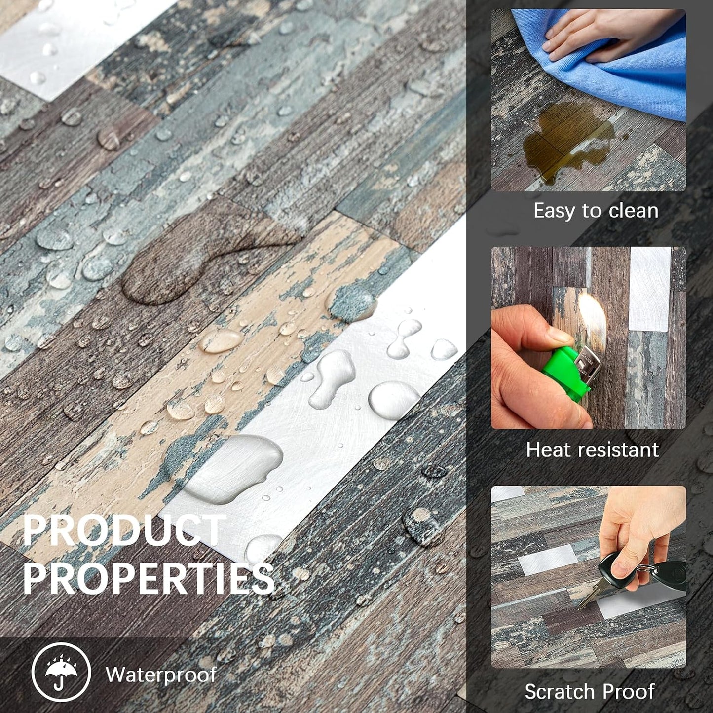 Midcard 10 Sheets Peel and Stick Backsplash PVC Wall Tile,for Kitchen Backsplash