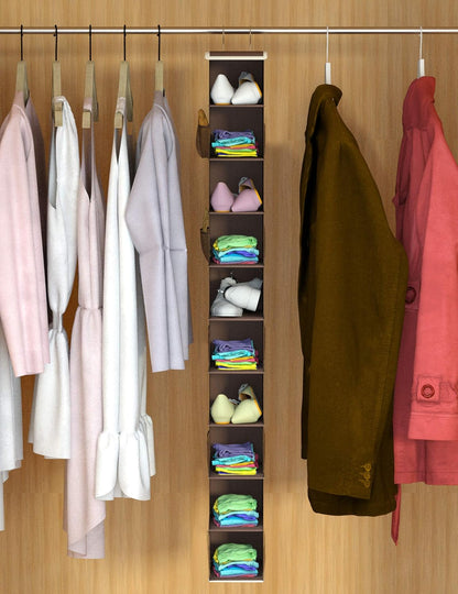 Libeder Hanging Shoe Organizer, 10-Shelf Closet Organizer with 6 Mesh Side Pockets