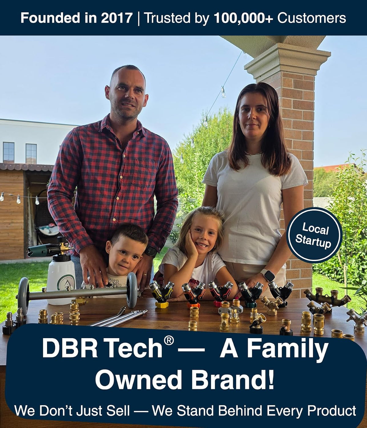 DBR Tech® Garden Hose Splitter 2 Way, Full Flow Solid Brass | 2026 Model