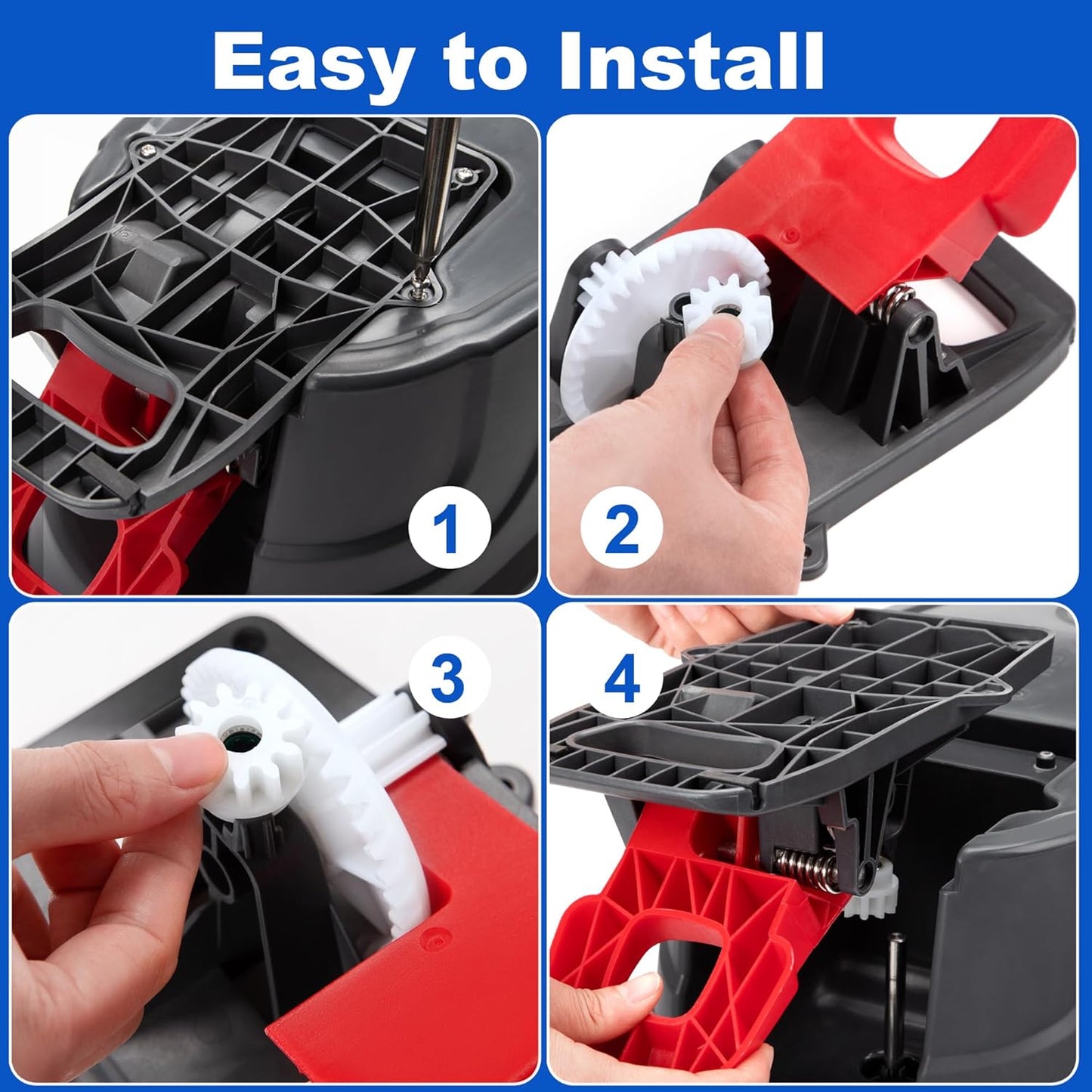 2 Pcs Spin Mop Bucket Replacement Gear Compatible with Ocedar Mop Bucket Pedal Only One Way Bearing Repair Parts