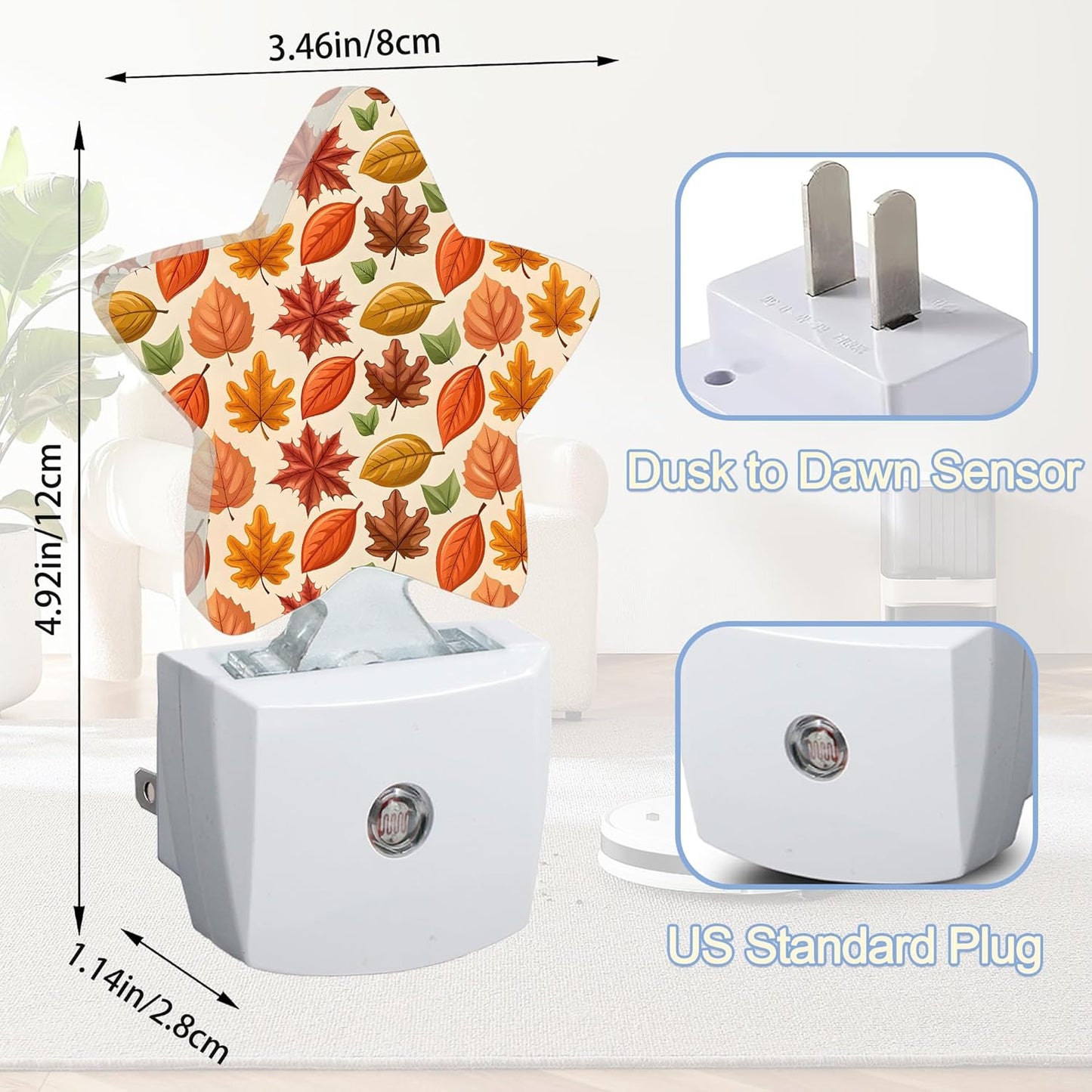 Lavender Butterfly Nightlight,Summer Flowers Star Night Lights Plug into Wall Decorations for Bedroom Bathroom,Dusk to Dawn Sensor Kitchen Hallway Stairs Energy Efficient Desk Lamp