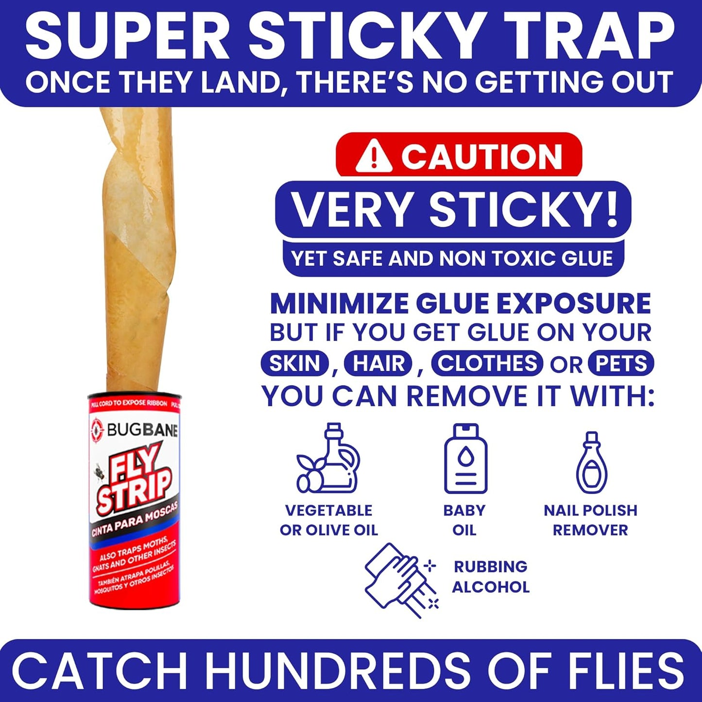 Fly Strips Indoor Sticky Hanging 10pk with Pins. Non Toxic Outdoor Fly Trap Indoor for Home. Flies Tape Paper Trap Ribbon Roll for House Gnat Fruit and Housefly. Bug Catchers for Inside Home Flypaper.