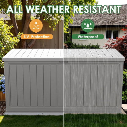 Devoko 30 Gallon Resin Deck Box Waterproof Outdoor Storage Box for Patio Furniture Pool Accessories Indoor Storage for Cushion Garden Tools (30 Gallon, Black)