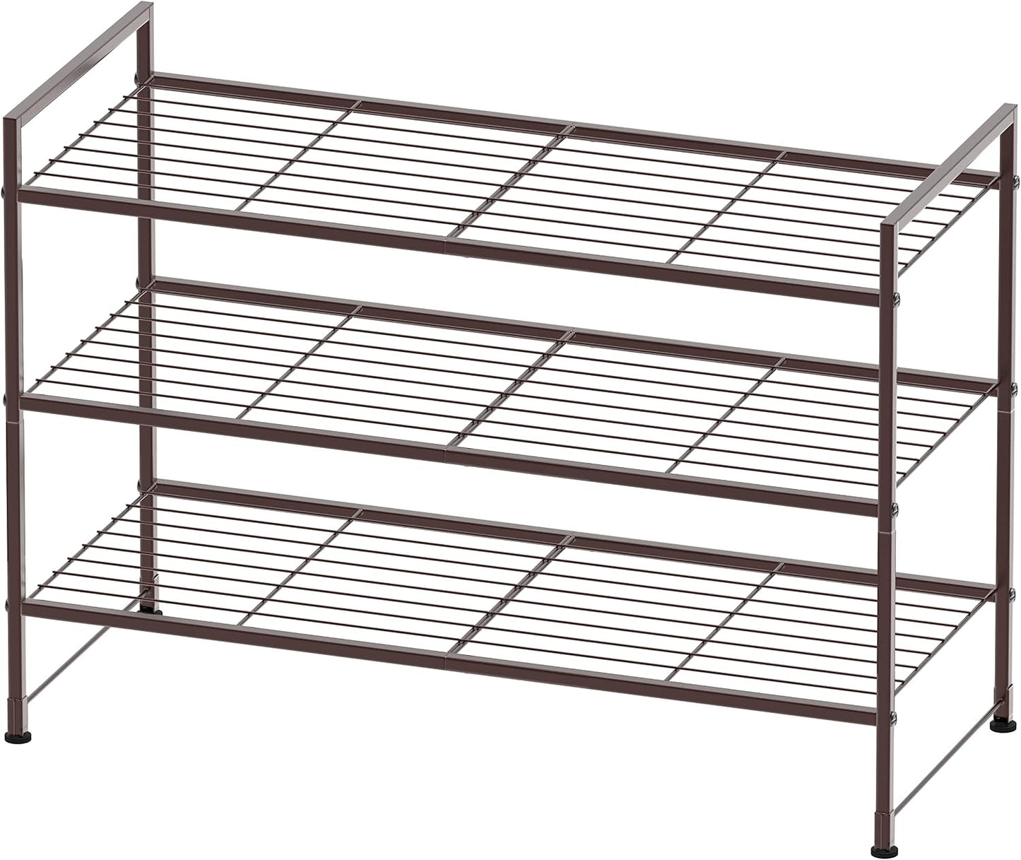 Simple Houseware 3-Tier Stackable Shoes Rack Storage Shelf, Black