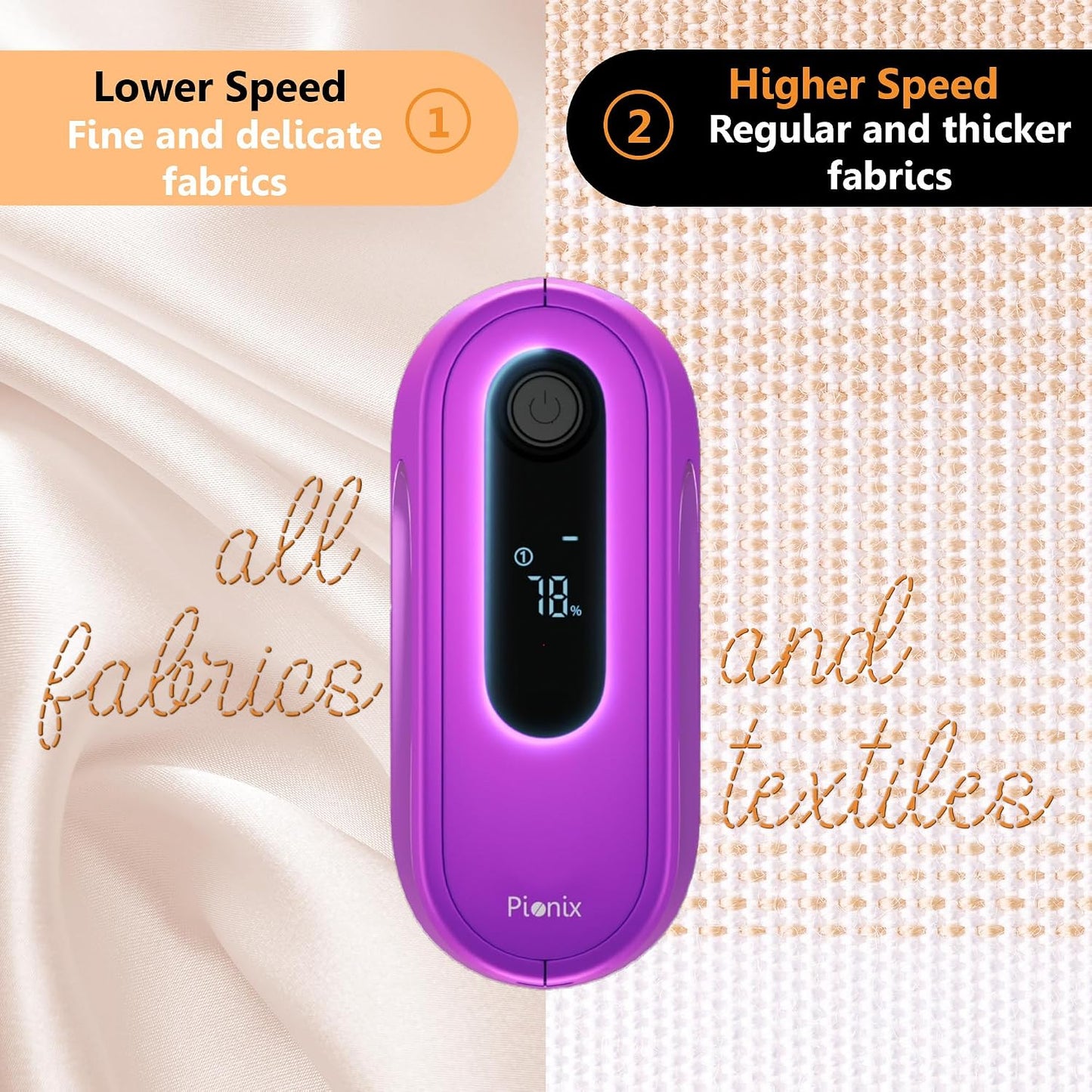 Pionix Fabric Shaver, Sweater Shavers to Remove Pilling, High-Perf Defuzzer, Rechargeable Electric Lint Shaver for Fuzz and Lint Balls from Clothing, Upholstery 2000mah Battery (Matt Grey)