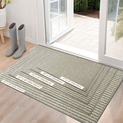 Indoor Door mat 17“ x 30”, Dirt Trapper Door Mat, Non-Slip Washable Entrance Mat, Dirt Resistant and Absorbent Welcome Mat,Low-Profile Doormat for Entryways, Front Doors, and Indoor Entrances, White